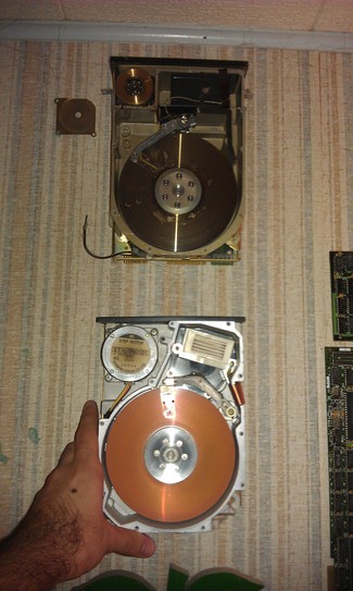 Old harddrives on my wall